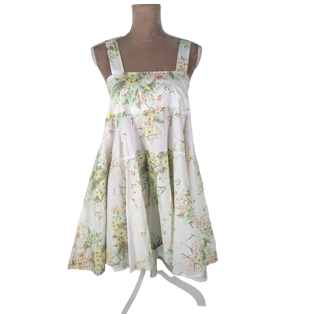 NWT Free People Let The Sunshine In Mini Dress Sz XS Floral Coquette Cottagecore